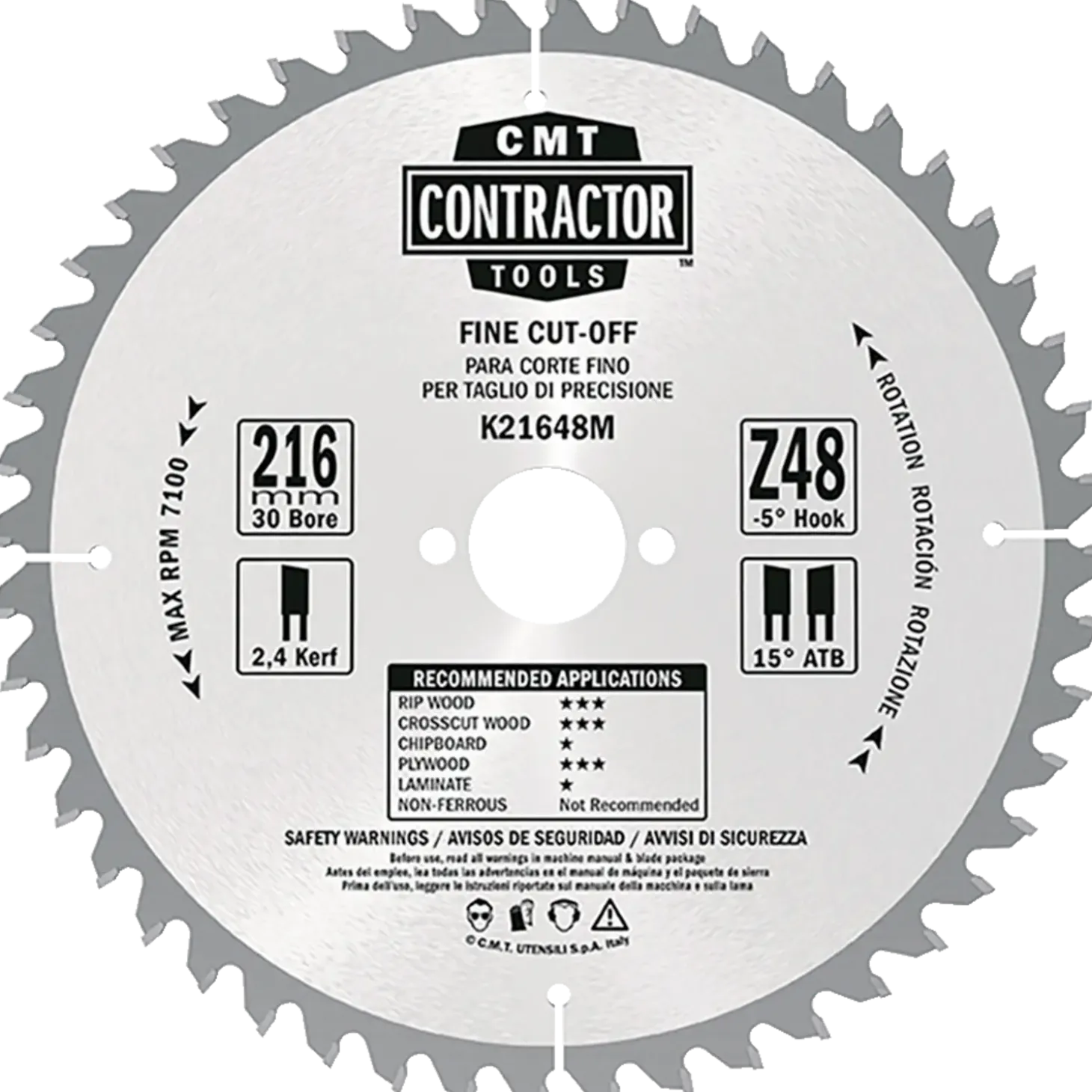 CMT savklinge Contractor 216x2,4x30 Z48W 10 stk pk