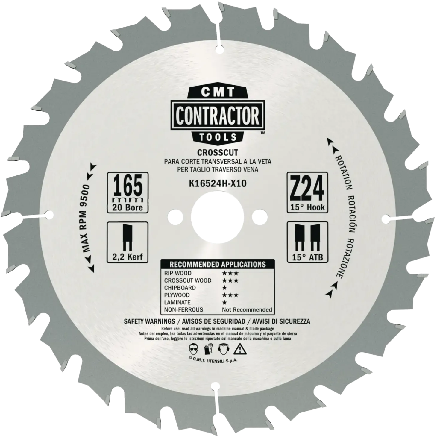 CMT savklinge Contractor 165x1,7x20 Z24W 10 stk pk
