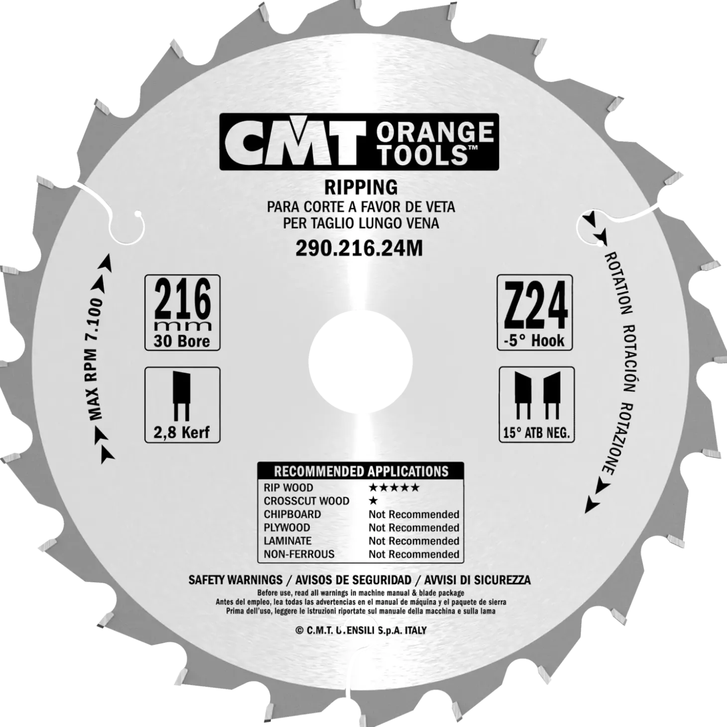 CMT savklinge 216x2,8x30 mm Z24W neg.