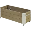 Cubic Blomsterkasse med hjul 120x50x45 cm gråbrun