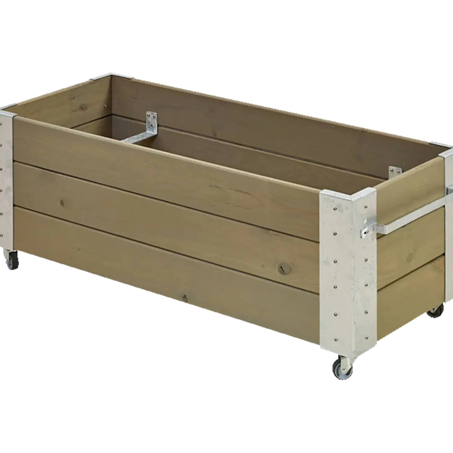Cubic Blomsterkasse med hjul 120x50x45 cm gråbrun