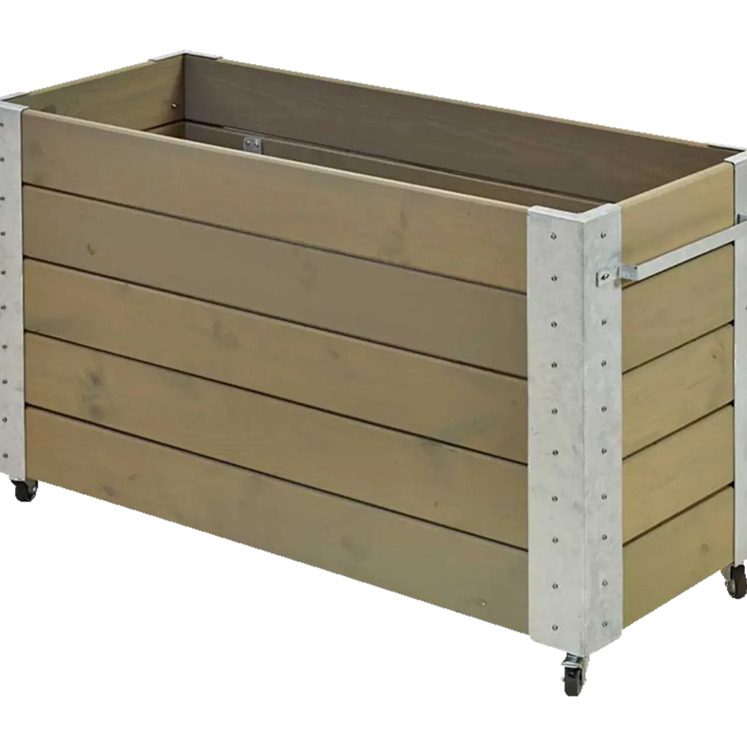 Cubic Blomsterkasse med hjul 120x50x45 cm gråbrun