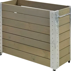 Cubic Blomsterkasse med hjul 120x50x45 cm gråbrun