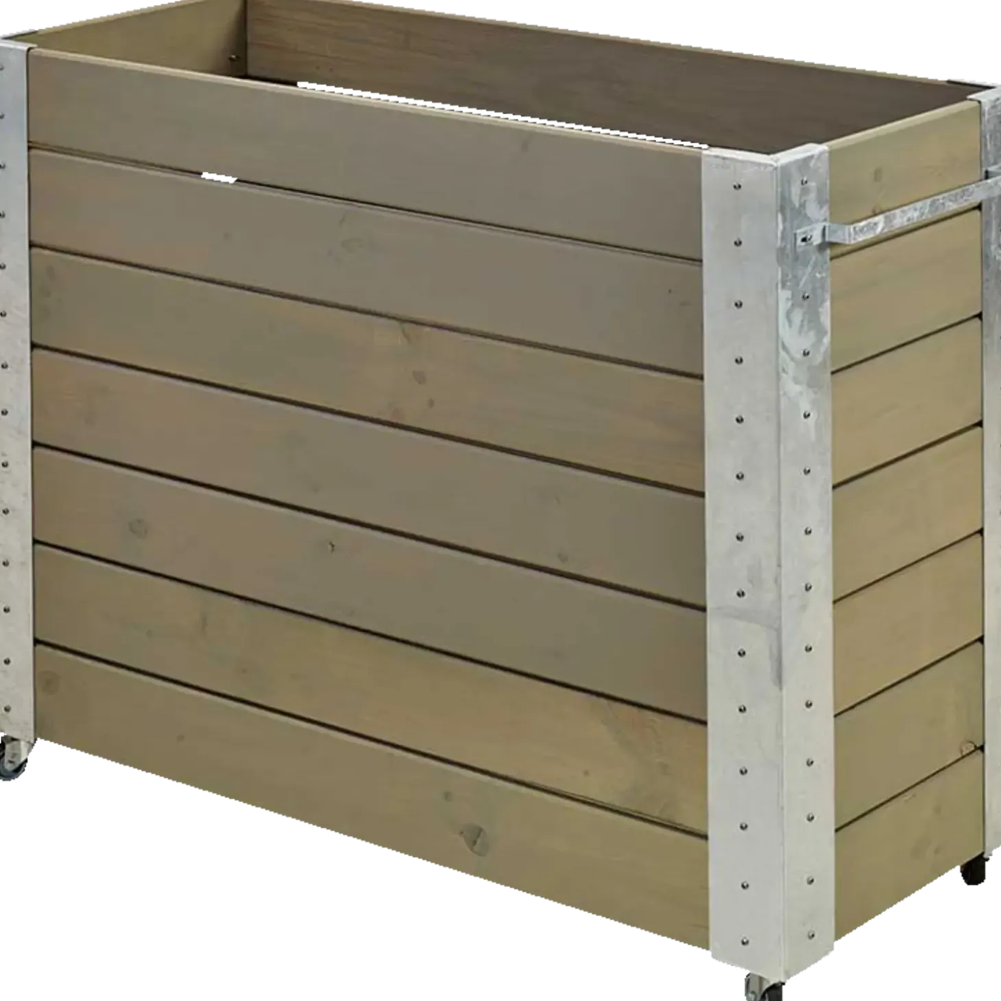 Cubic Blomsterkasse med hjul 120x50x45 cm gråbrun