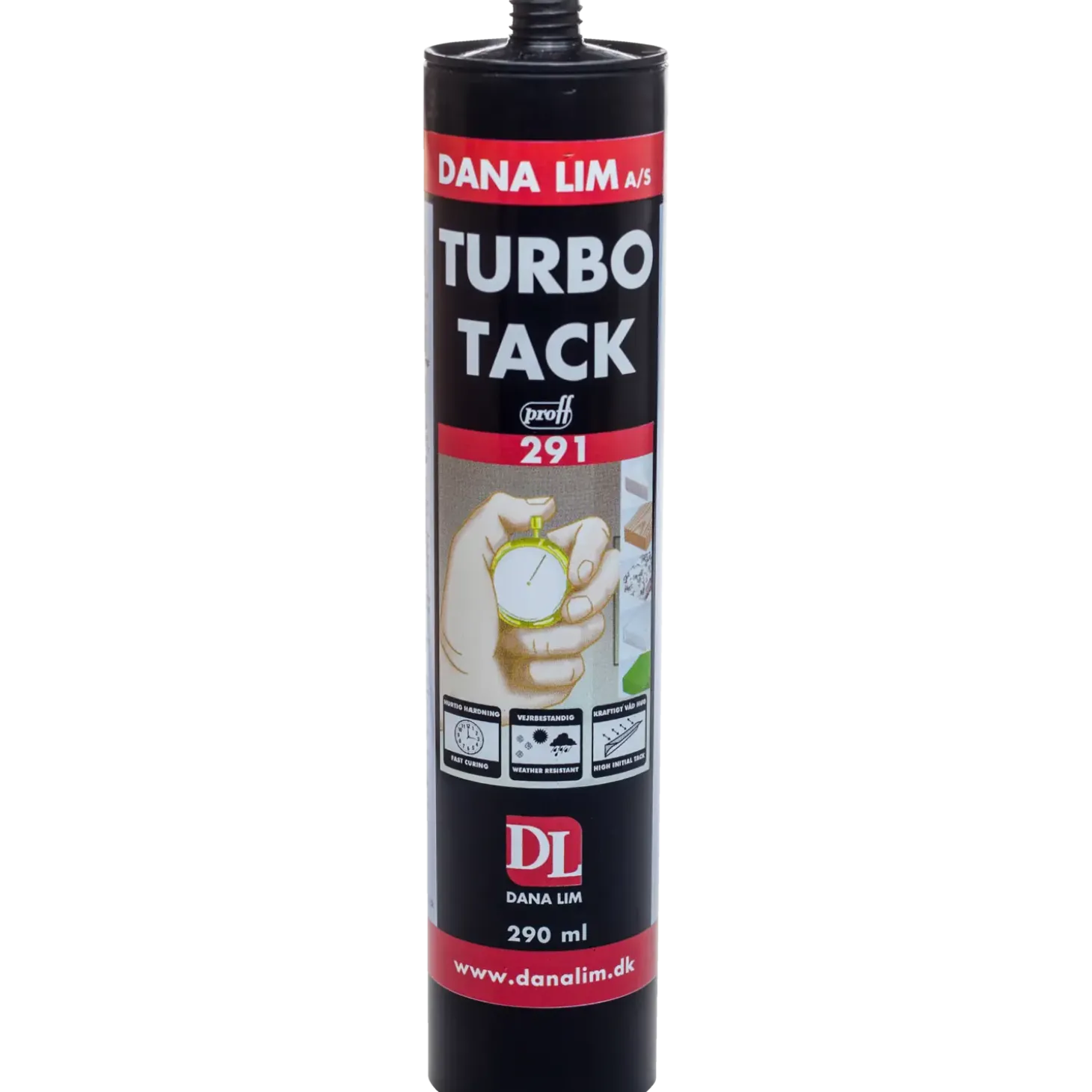 Dana Lim Turbo Tack 291 montagelim hvid 290 ml