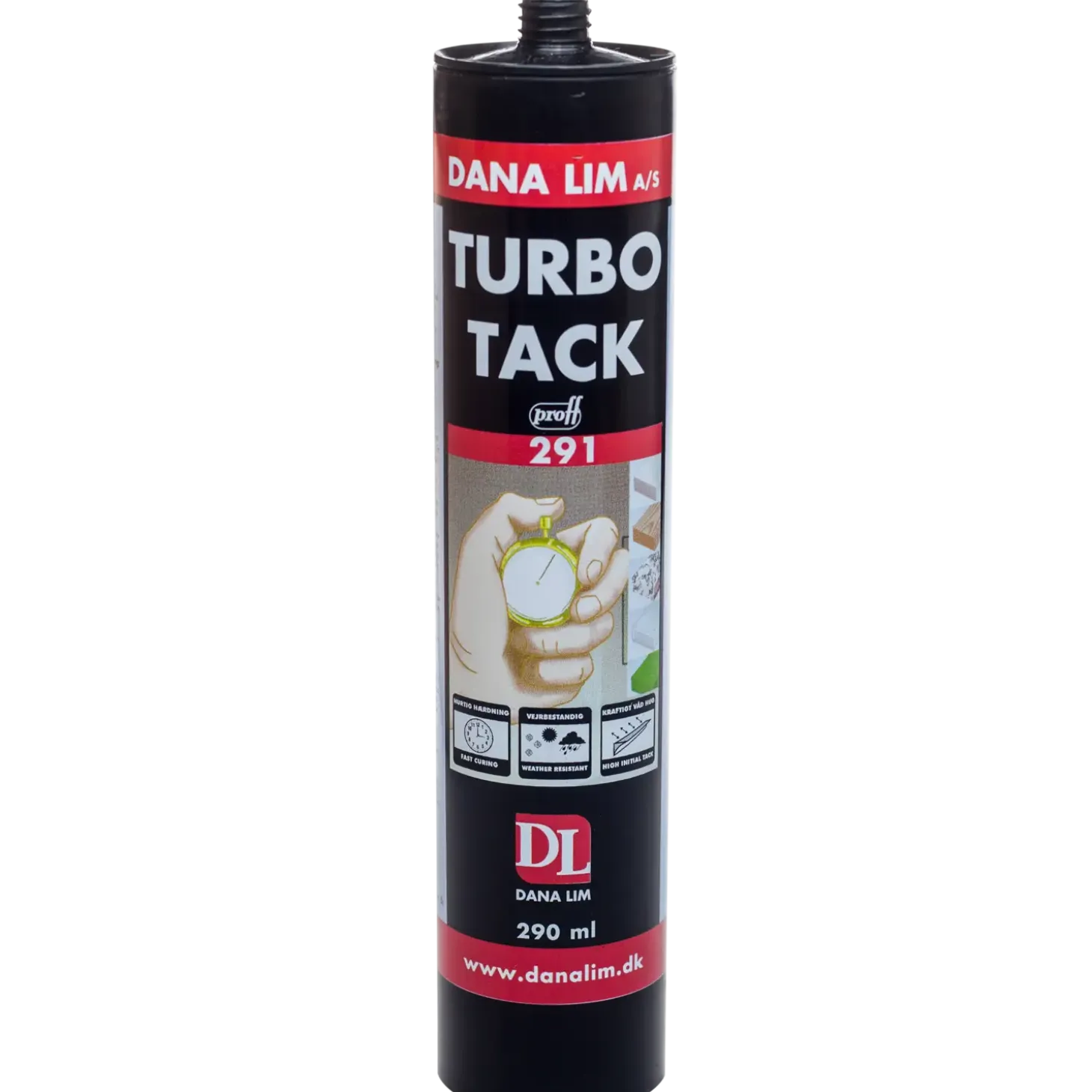 Dana Lim Turbo Tack 291 montagelim sort 290 ml