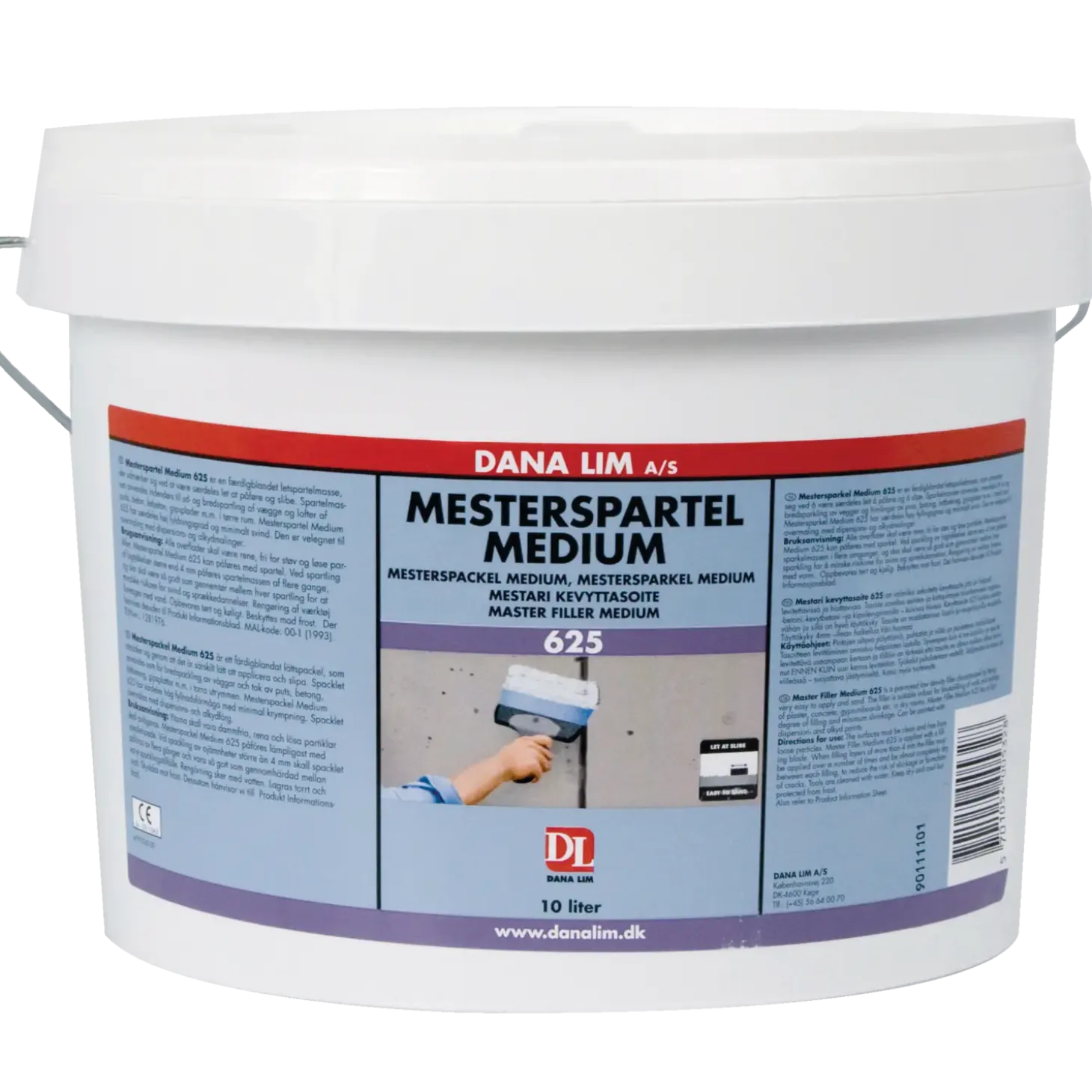 Dana 625 mester spartelmasse medium grå 10 L