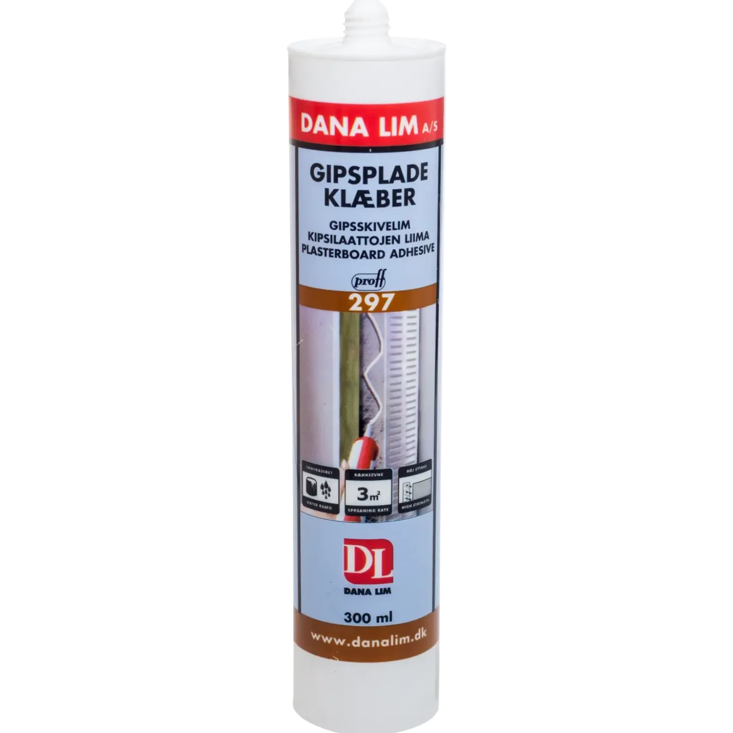 Dana proff gipspladeklæber 297 300 ml