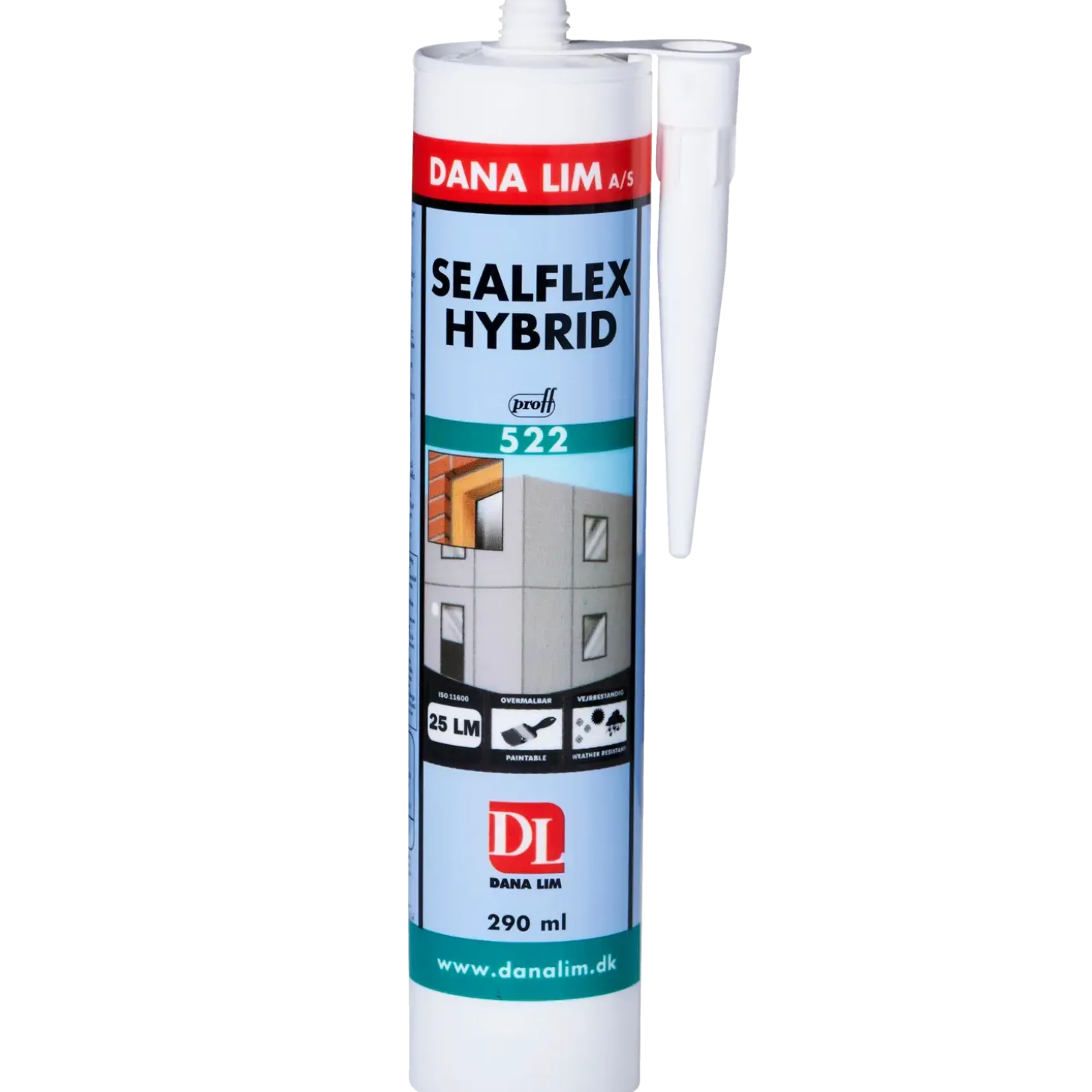 Dana Proff sealflex hybrid 522 grå 290 ml
