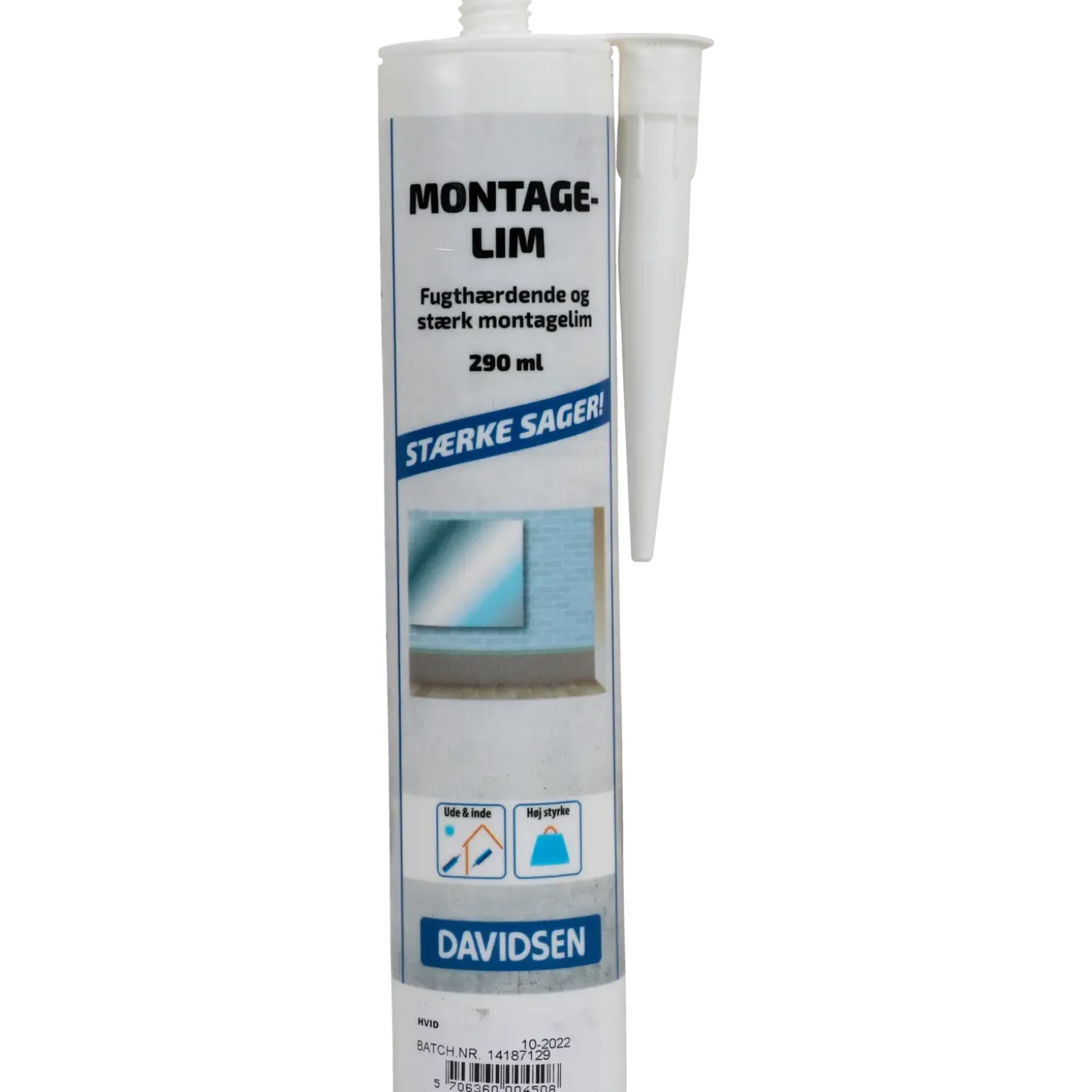 Davidsen montagelim tube hvid 290 ml
