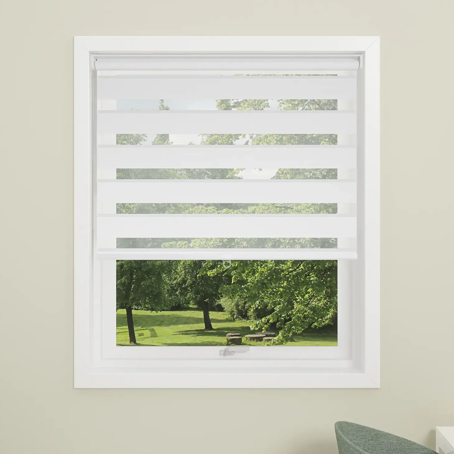Debel duo touch rullegardin hvid 60x175 cm
