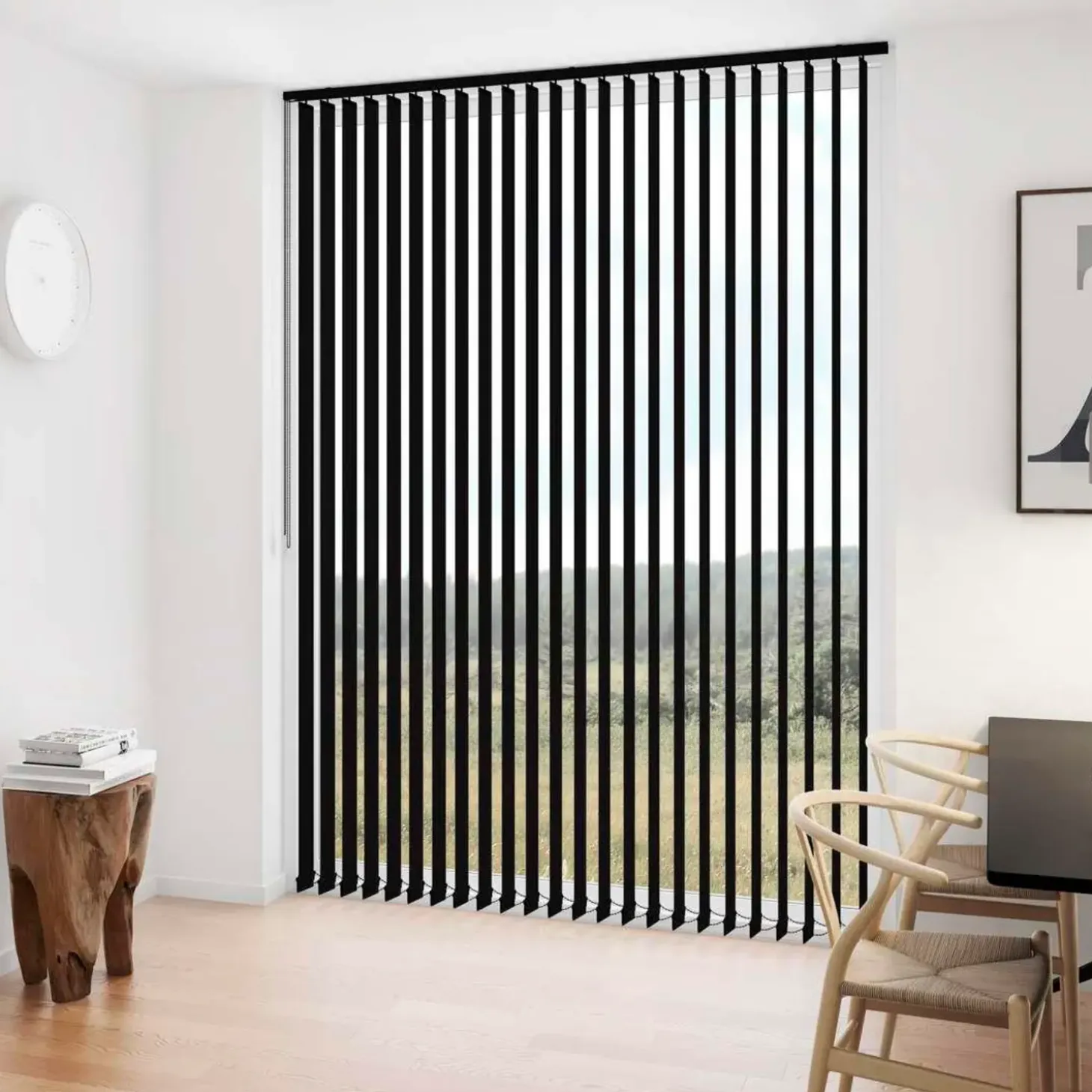 Debel lamelgardin komplet D´Lux sort 100x250 cm