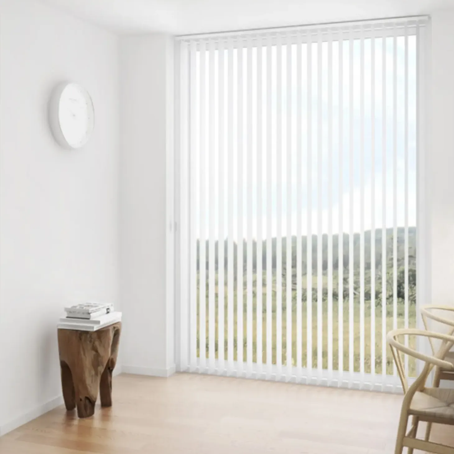 Debel lamelgardin komplet Line, hvid 150x250 cm.