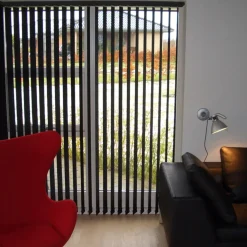 Debel lamelgardin komplet Line, sort 100x250 cm.