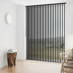 Debel lamelgardin komplet Line, sort 100x250 cm.