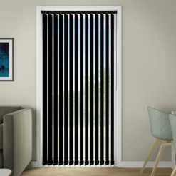 Debel lamelgardin komplet Line, sort 100x250 cm.