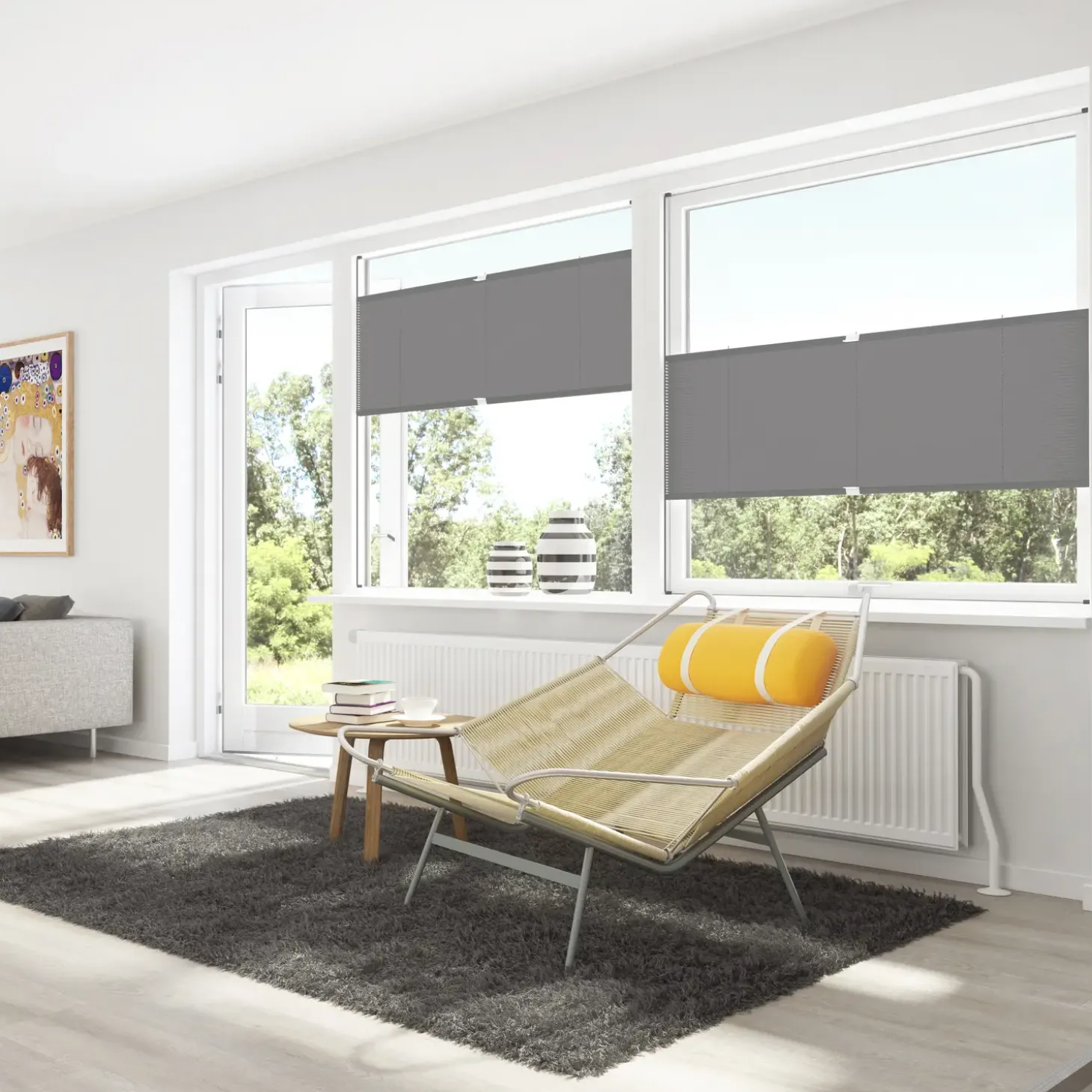 Debel plisségardin flex grå 50x130 cm