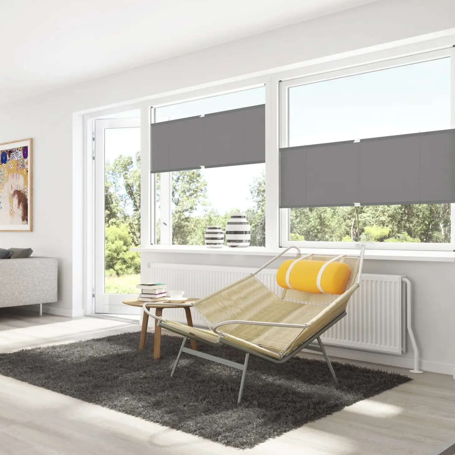 Debel plisségardin flex grå 50x130 cm