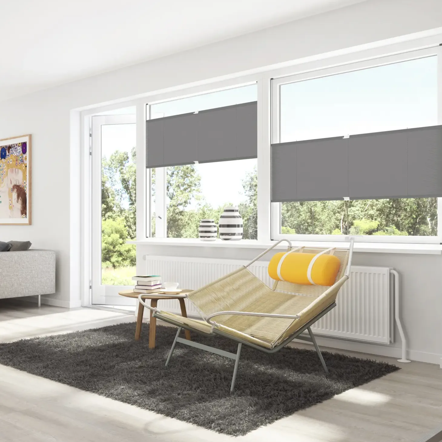 Debel plisségardin flex grå 50x130 cm