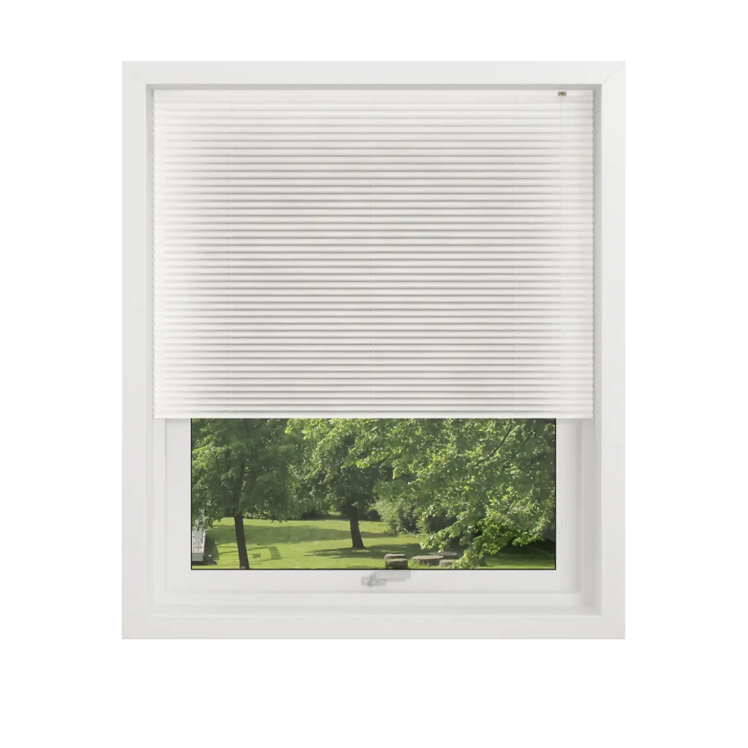 Debel plisségardin London, hvid 60x130 cm.