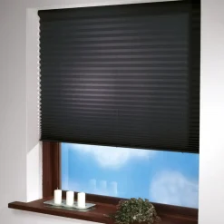Debel plisségardin Touch, sort 60x160 cm.