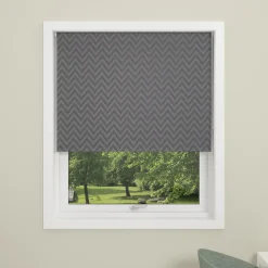 Debel Zig Zag rullegardin mørklægning grå 100x175 cm