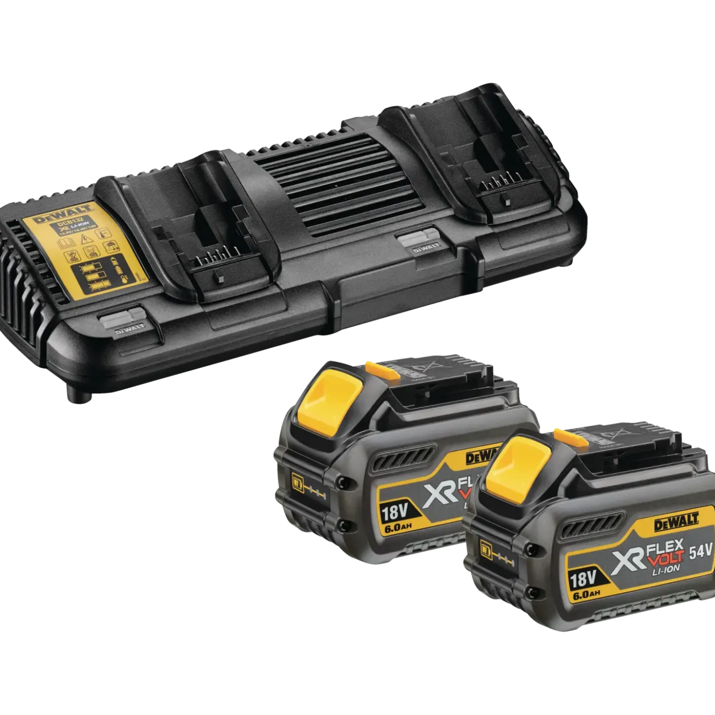 DeWALT DCB132T2 18/54V XR flexvolt dobbeltlader 2x6.0 Ah batterier
