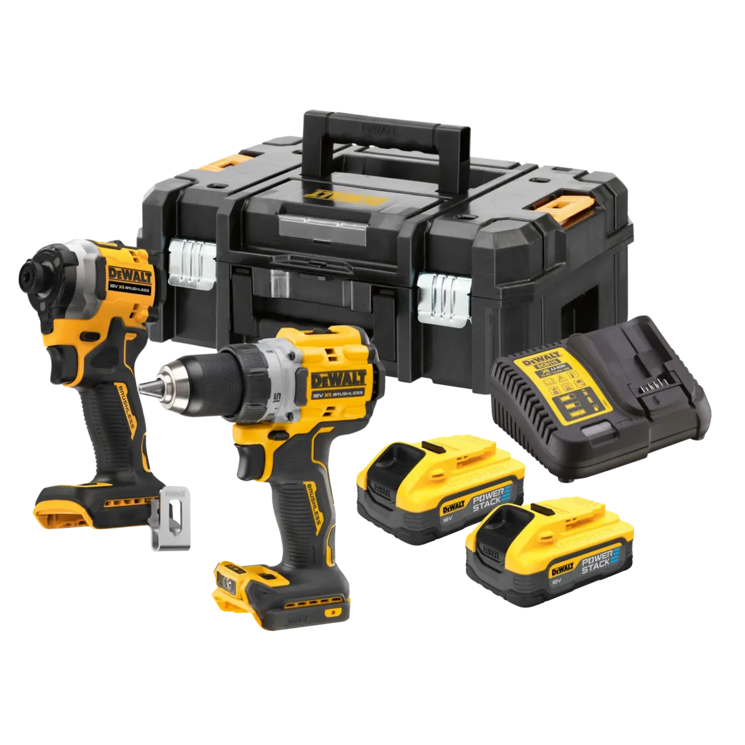 DeWALT DCK2051E2T-QW 18V sæt. boremaskine og slagskruetrækker, batteri og kuffert