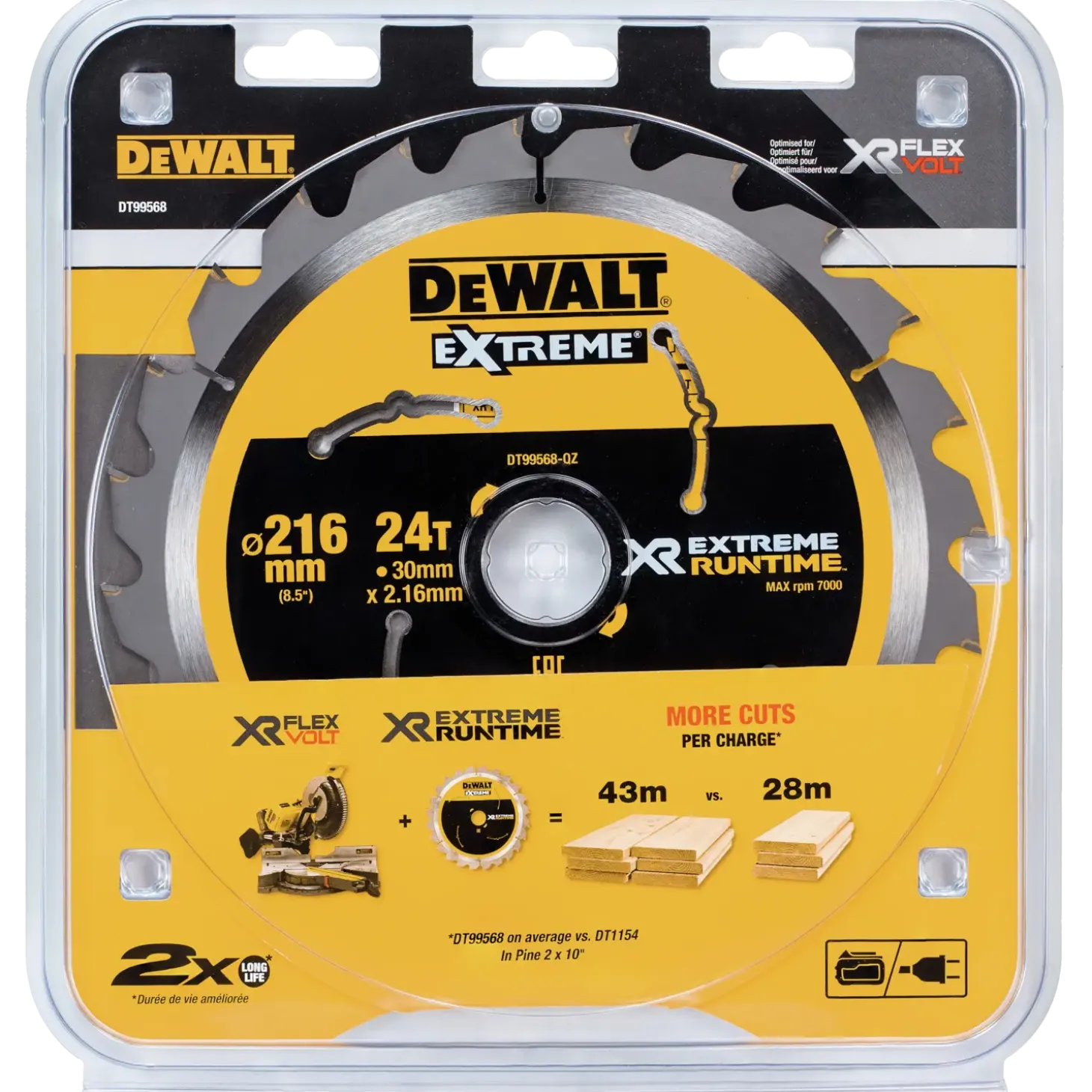 DeWALT DT99568-QZ XR FLEXVOLT savklinge Ø216xø30mm