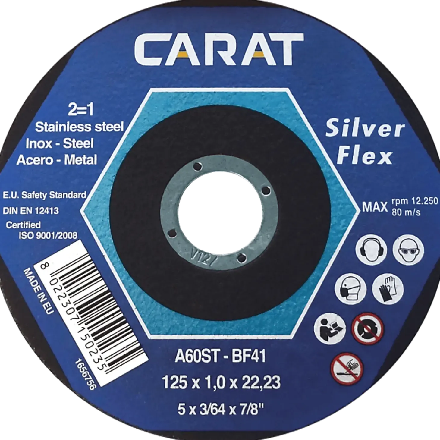 Dåse M/10 Stk. silver flex til jern og rustfrit stål 1x125 mm
