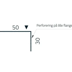 DS Stålprofil U-sokkelsikring (perf.) sort - 3M