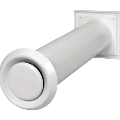Duka murventil hvid komplet Ø100 mm m/hvid rist