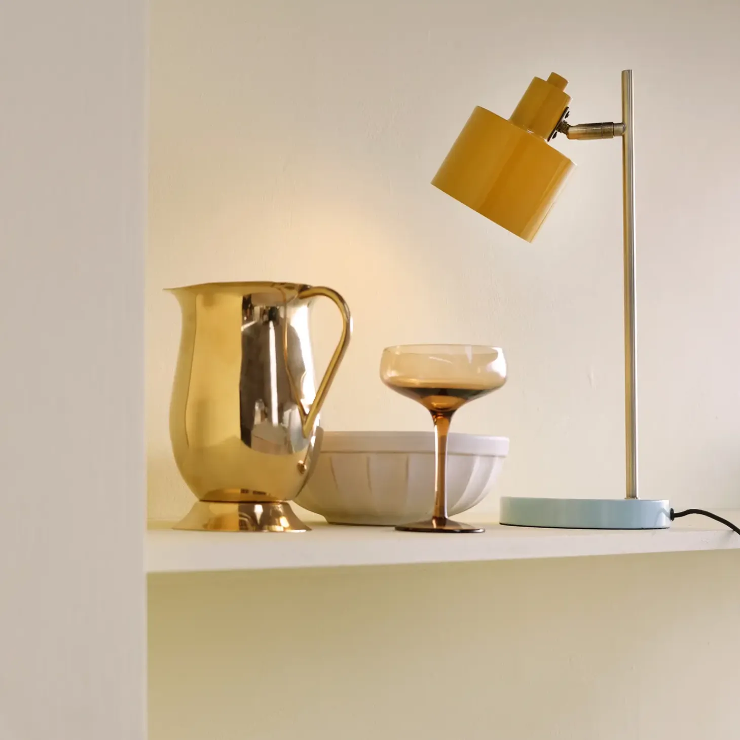 Dyberg Larsen Ocean bordlampe tyrkis/karry/messing