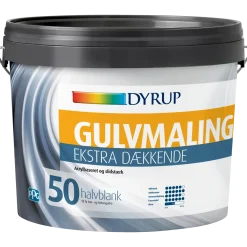 Dyrup gulvmaling ekstra dækkende vand 50 hvid 0,75 L