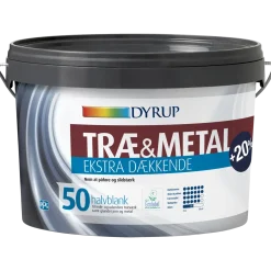 Dyrup træ og metalmaling ekstra dækkende 50 hvid 0,38 L