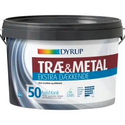 Dyrup træ og metalmaling ekstra dækkende 50 hvid 0,38 L