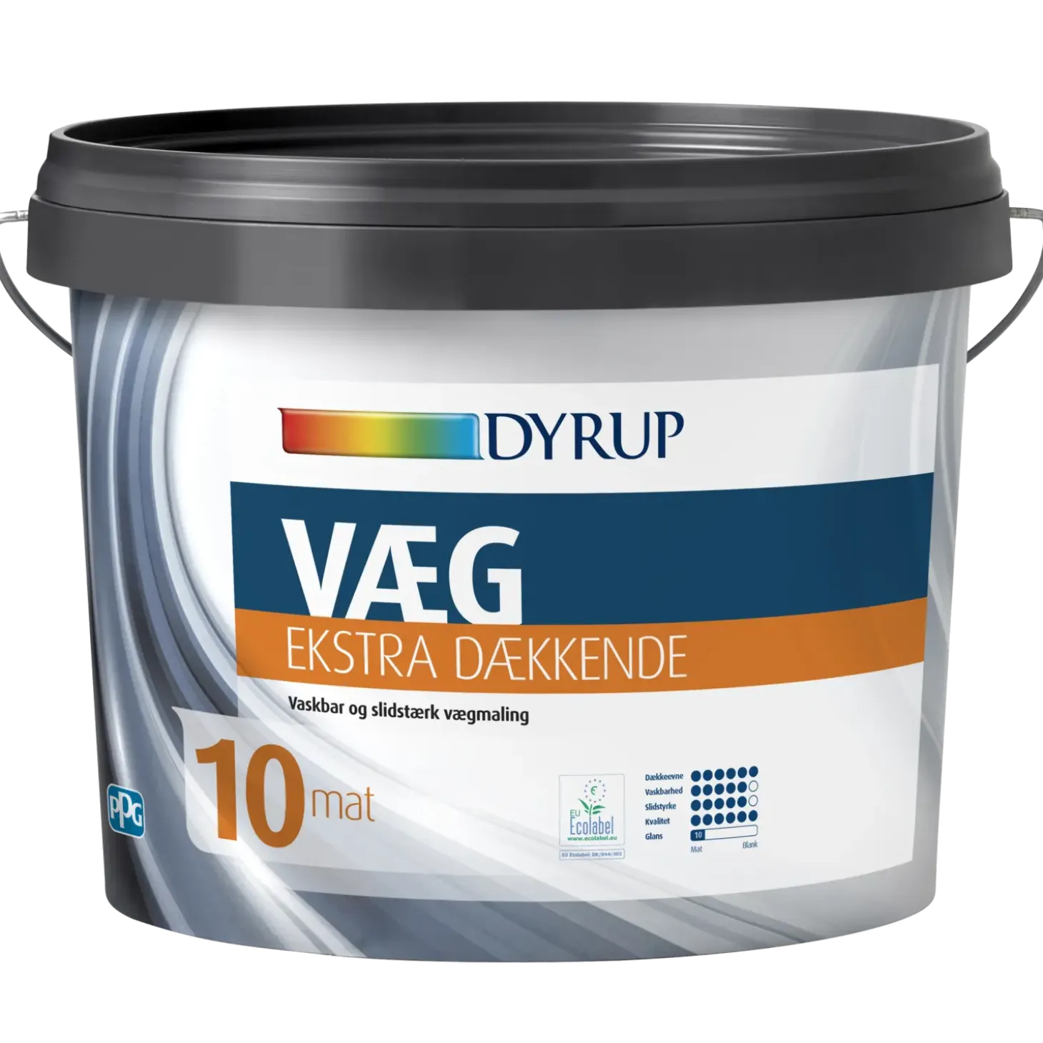 Dyrup vægmaling ekstra dækkende 10 hvid 0,75 L