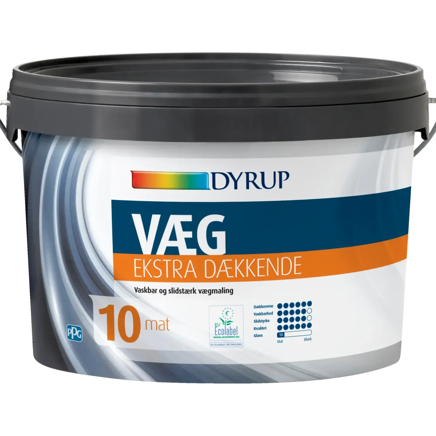 Dyrup vægmaling ekstra dækkende 10 hvid 0,75 L
