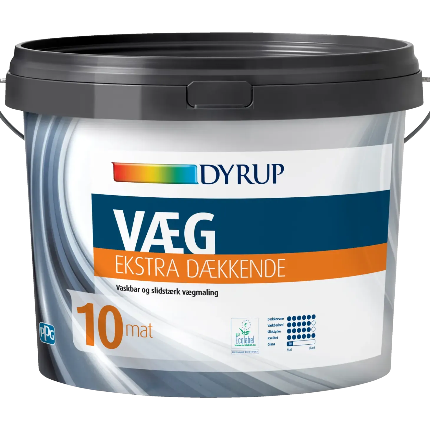 Dyrup vægmaling ekstra dækkende 10 hvid 0,75 L