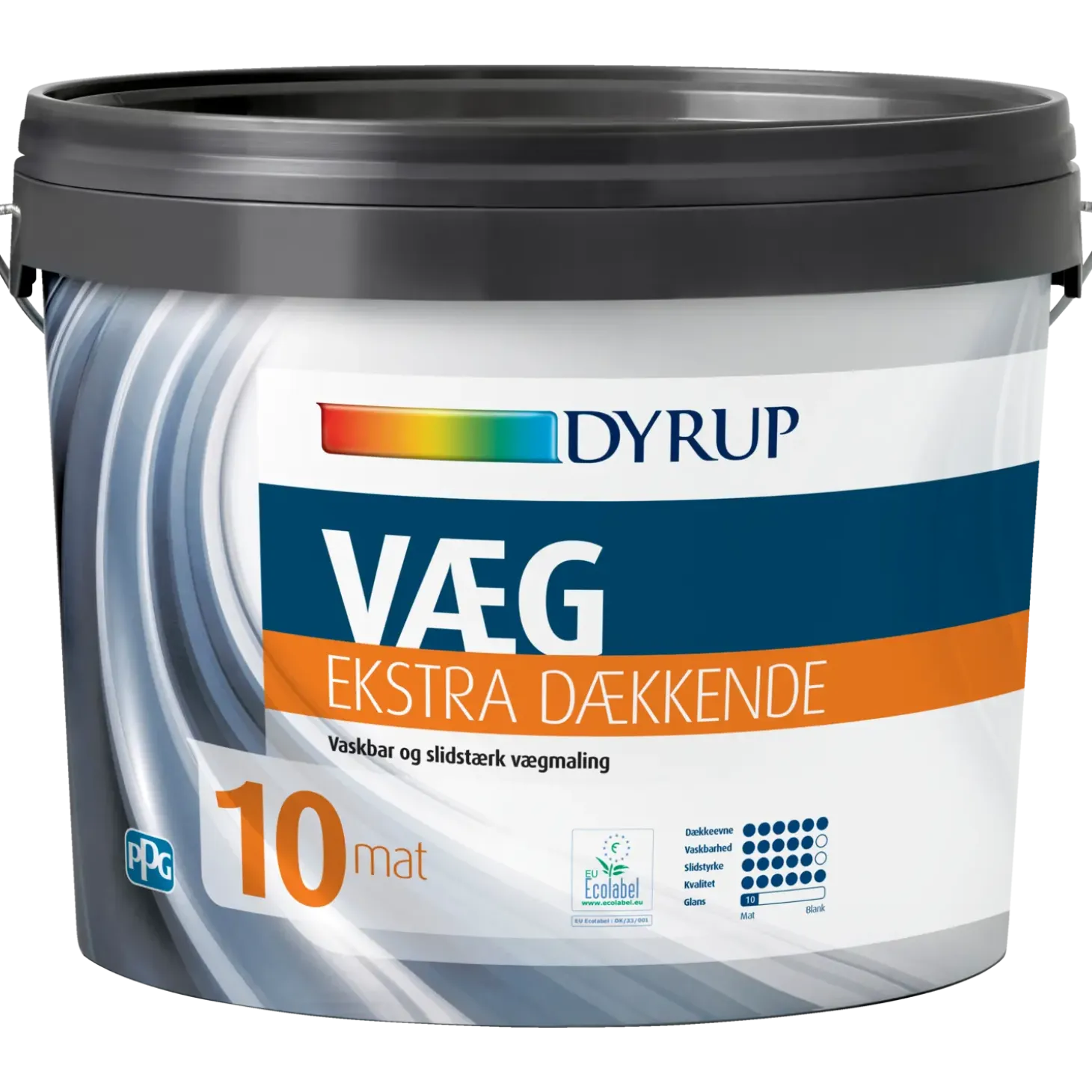 Dyrup vægmaling ekstra dækkende 10 hvid 0,75 L