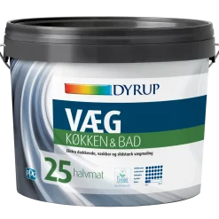 Dyrup vægmaling køkken og bad 25 hvid 4,5 L