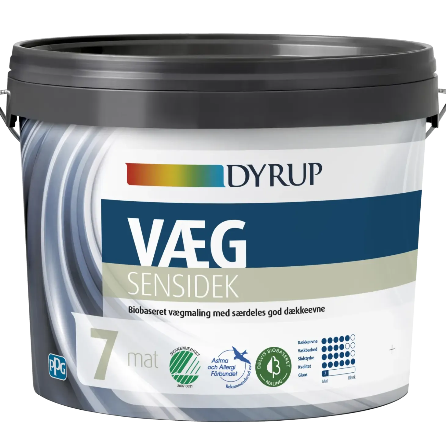 Dyrup vægmaling Sensidek 7 hvid 4,5 L
