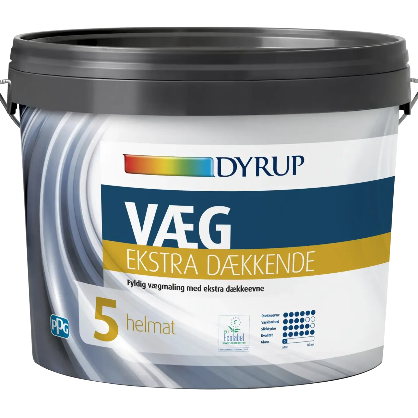 Dyrup Væg 05 vægmaling ekstra dækkende hvid 4,5 L