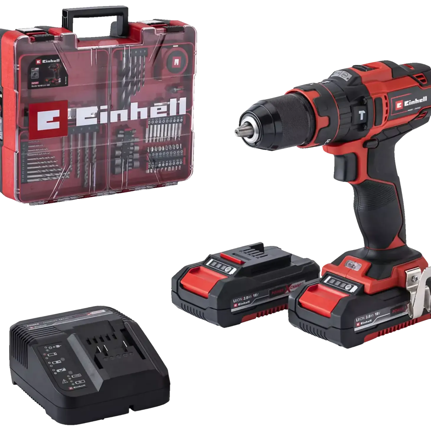 Einhell TE-CD 18/40 Li slagboremaskine m/tilbehør 2x18V/2,0Ah batteri og lader