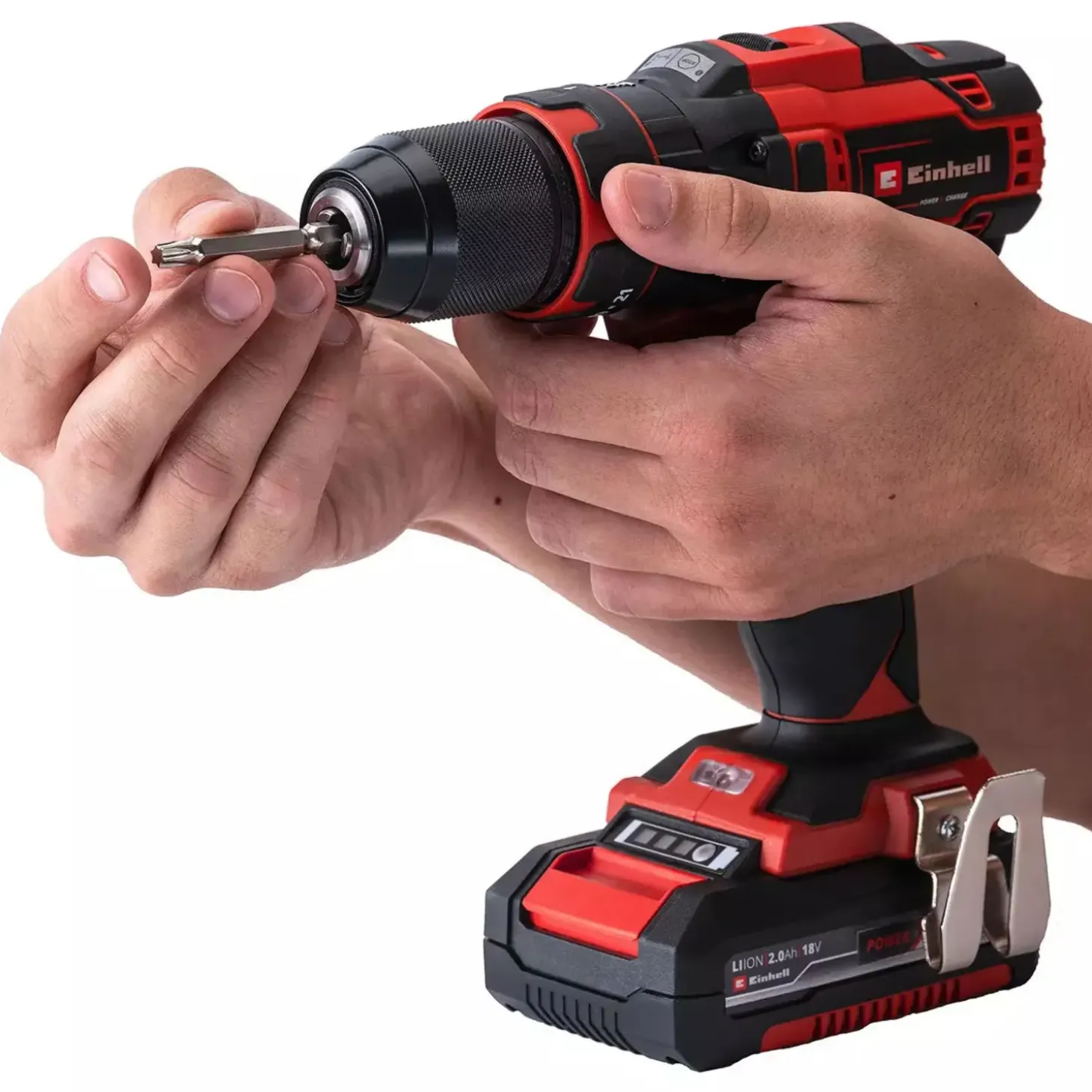 Einhell TE-CD 18/40 Li slagboremaskine m/tilbehør 2x18V/2,0Ah batteri og lader