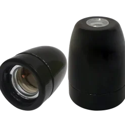 E-Line Porcelænsfatning E27 sort