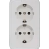 E-Line Schuko Dobbelt Udtag hvid