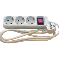 E-Line schuko stikdåse 3-vejs 1,5m 3x1,5 mm2