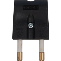 E-Line + stikprop flad sort 230V 16A
