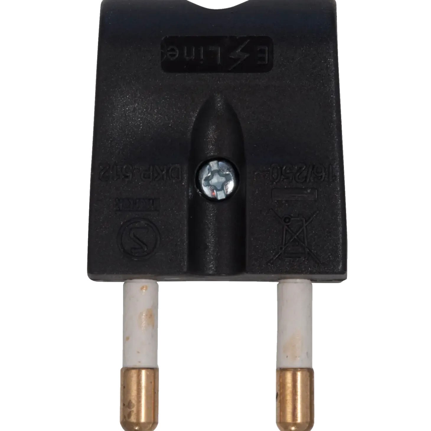 E-Line + stikprop flad sort 230V 16A